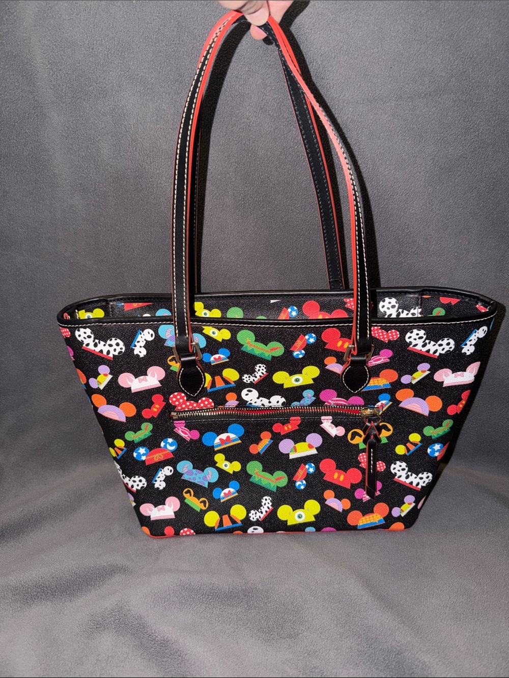 Dooney & Bourke Black Multicolor Mickey Ear Print Tote - Picture 2 of 4